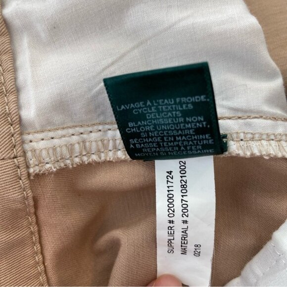 Ralph Lauren tan camel trousers pants flattering stretchy cotton classic size 14 - Picture 7 of 9